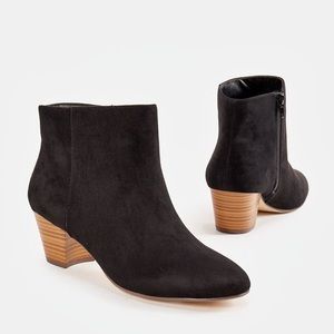 Short heel black booties